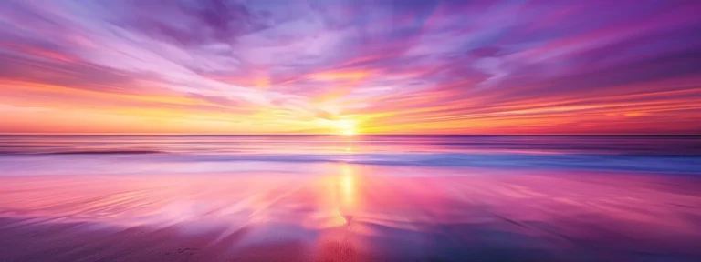 a breathtaking coastal view of whidbey island at sunrise, with vibrant colors reflecting off the calm waters, symbolizing the importance of speed and clarity in boosting voice search rankings.